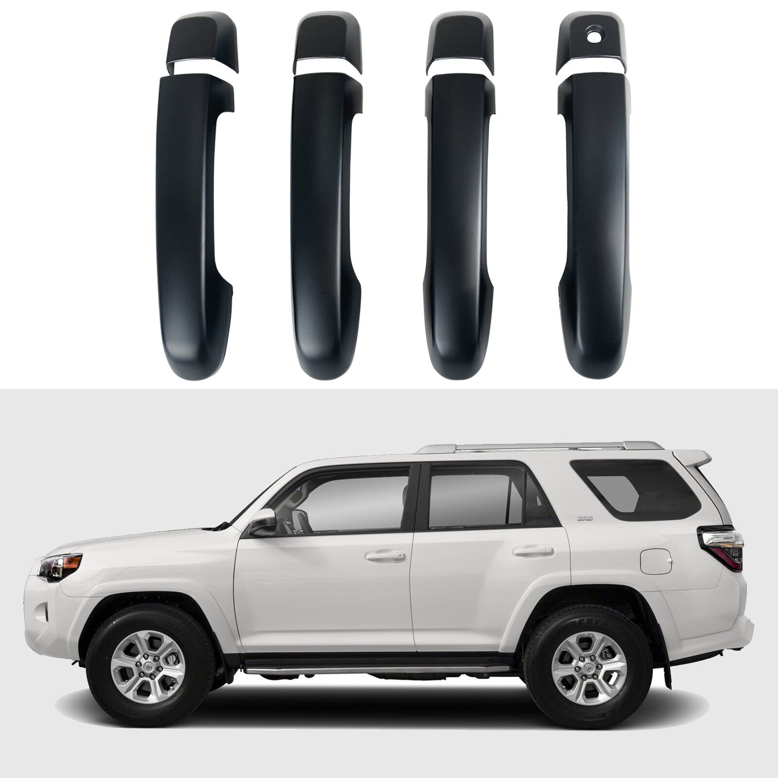 for Toyota 2010-2023 4Runner Matte black Door Handle Cover No for Smart Keyholes