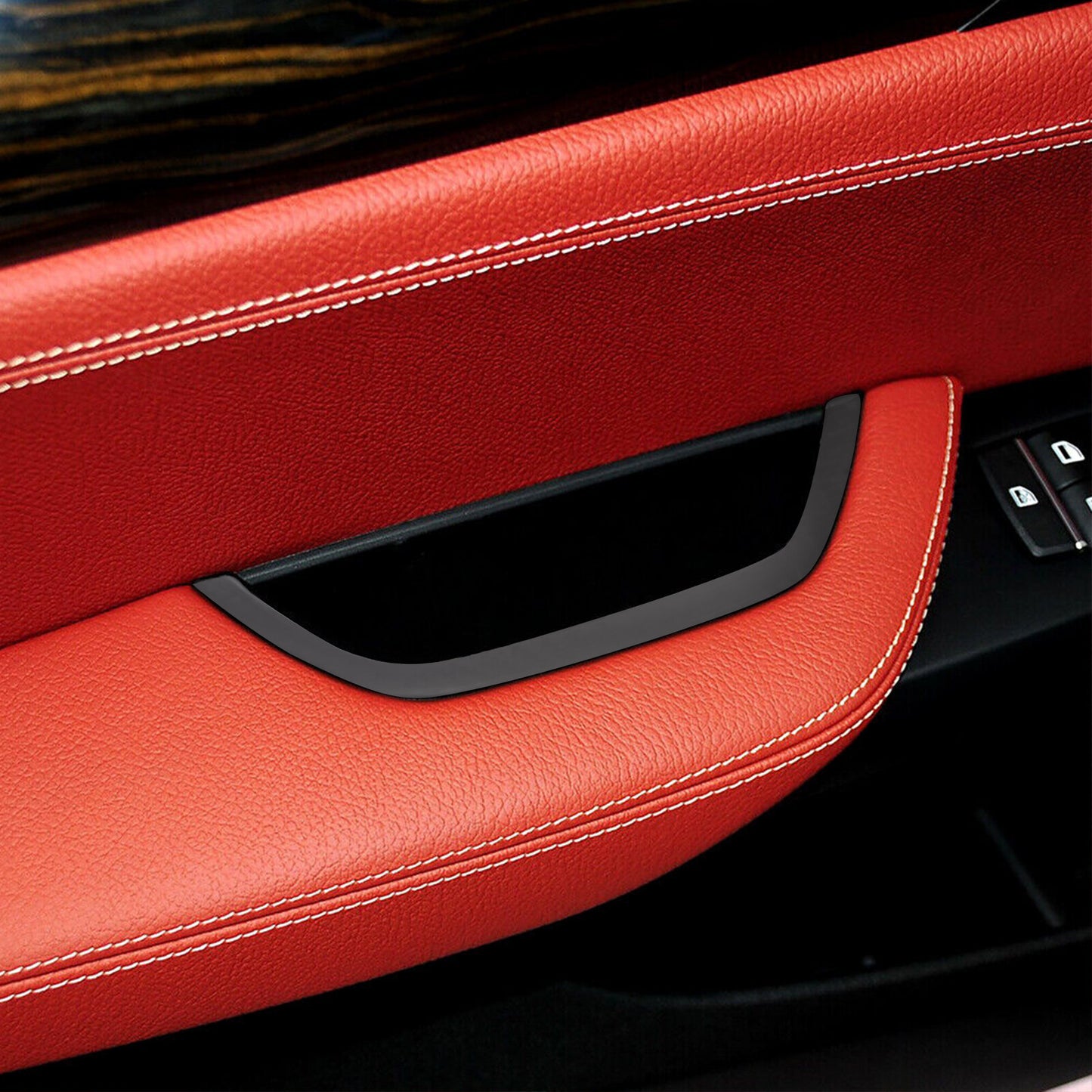 Car Left Side Door Inner Handle Pull Trim Cover for BMW X3 F25 X4 F26 2010-2017