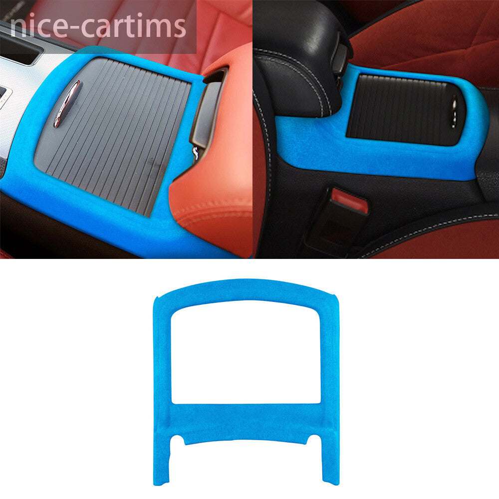 Suede Blue Central Water Cup Holder Frame Panel Cover for Dodge Charger 2015-23