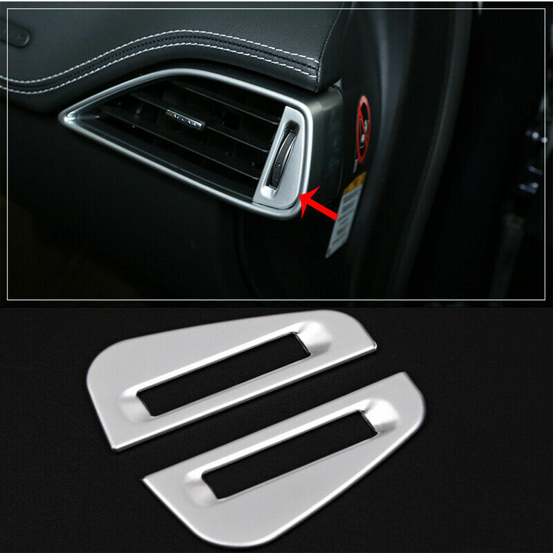 2pcs Silver Front Air Conditioning Outlet Trim Cover for Jaguar F-PACE 2016-2020