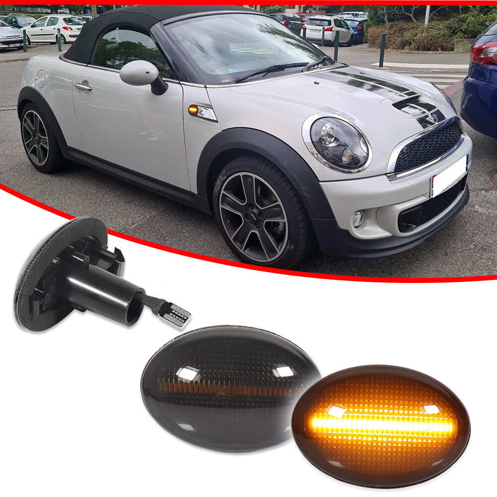 Smoke Lens Amber LED Fender Side Marker Lights for Mini Cooper R55 R56 R57 R58 R59- v