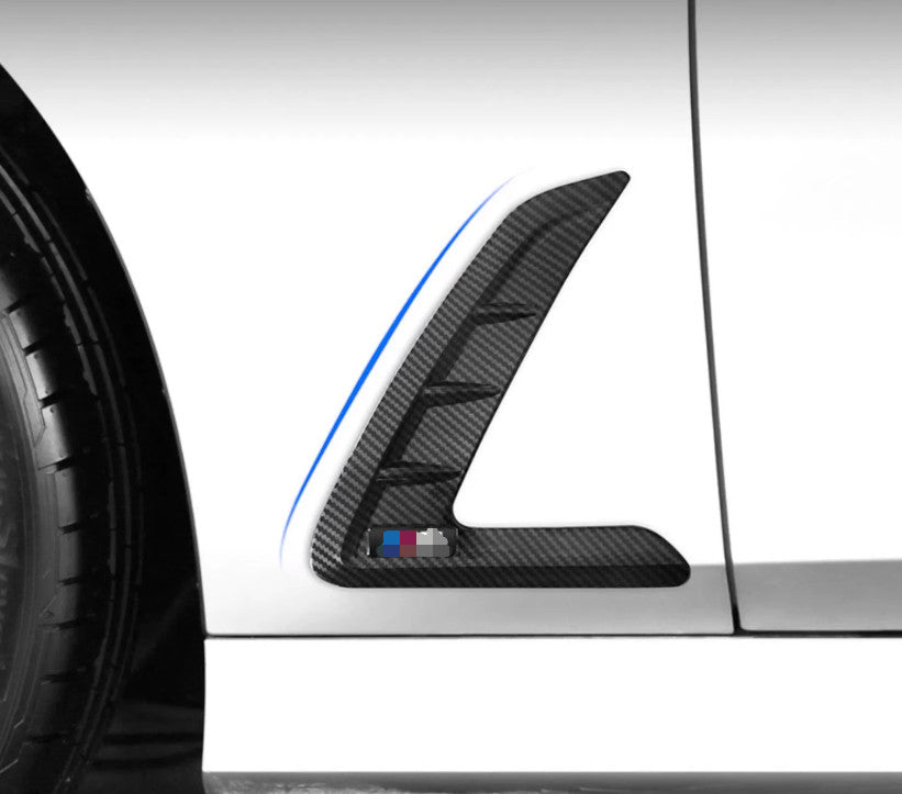 Carbon fiber style ABS Side Fender Air Outlet Vent Cover for BMW 3 Series 20-22