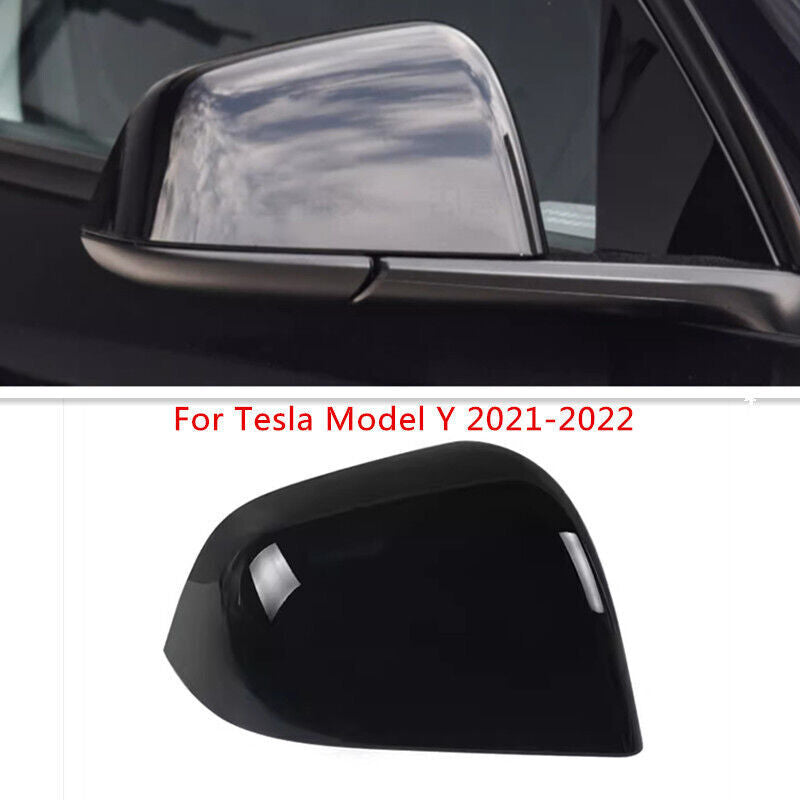 Black Right Side Rearview Mirror Cover Shell Cap Fit for Tesla for Model Y 2021-2022
