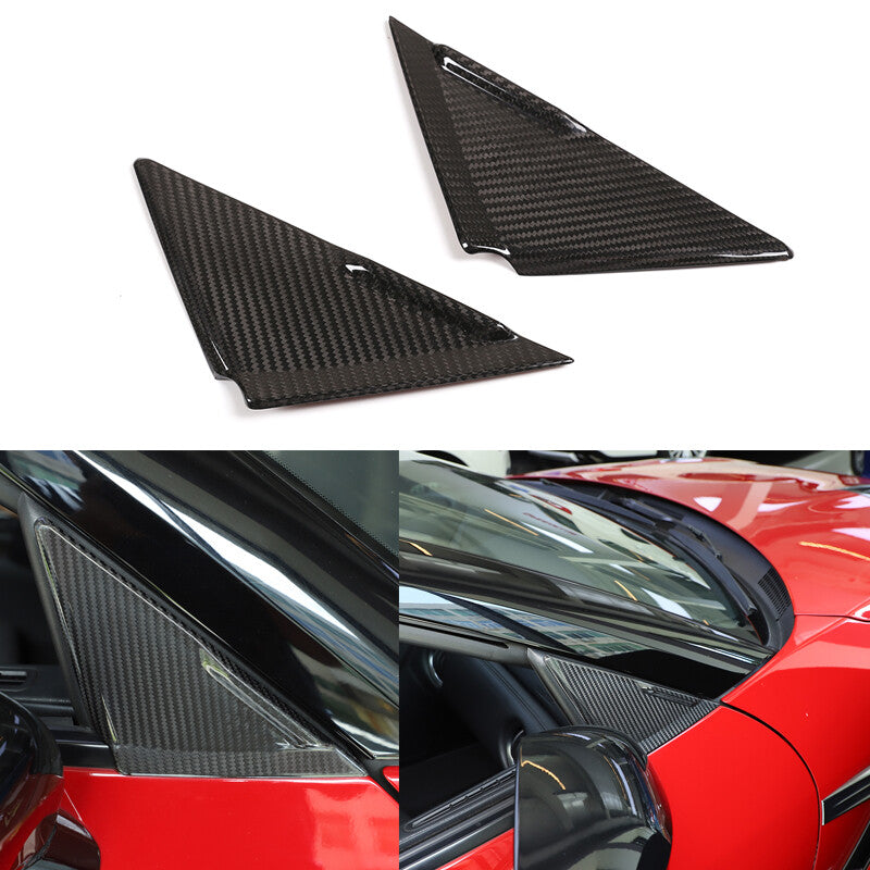 carbon fiber front door A-pillar triangular trim for Nissan GT-R R35 (08-16)