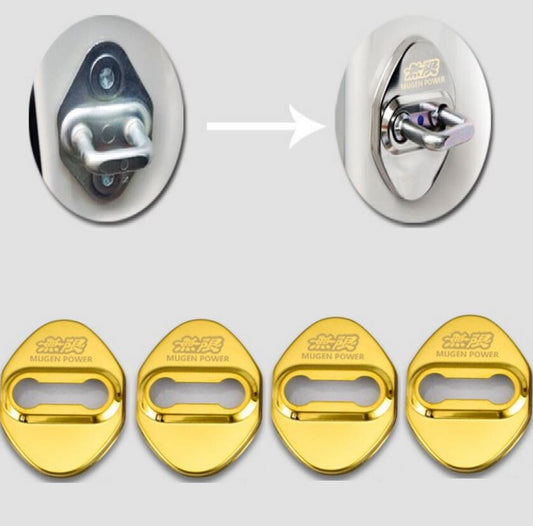 4-piece car door lock front latch cover gold Mugen for Honda for Acura