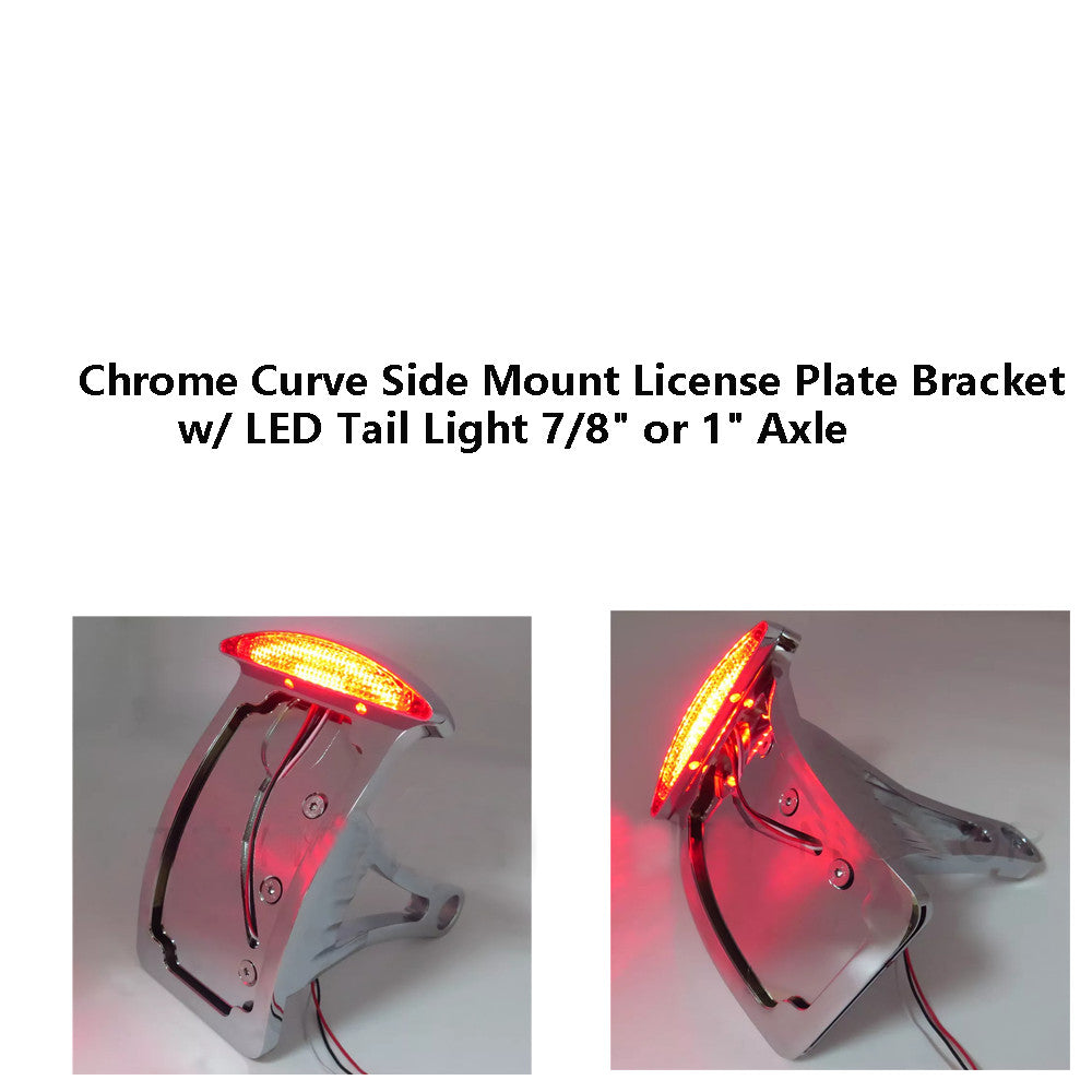 LED curved side-mounted license plate bracket with LED taillights suitable for Harley-Davidson motorcycles. n