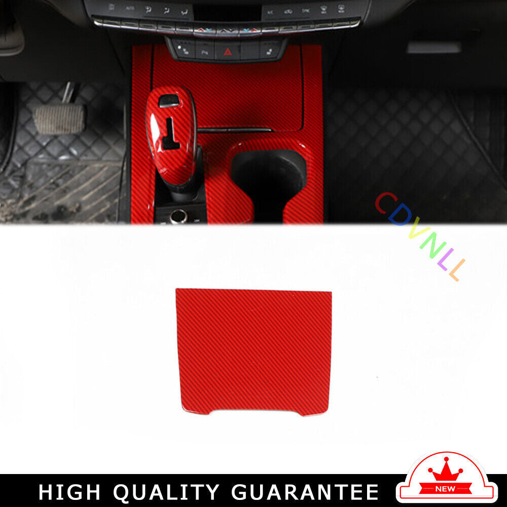 Console Cigarette Lighter Storage Box for Cadillac XT4 2018-23 Red Carbon Fiber