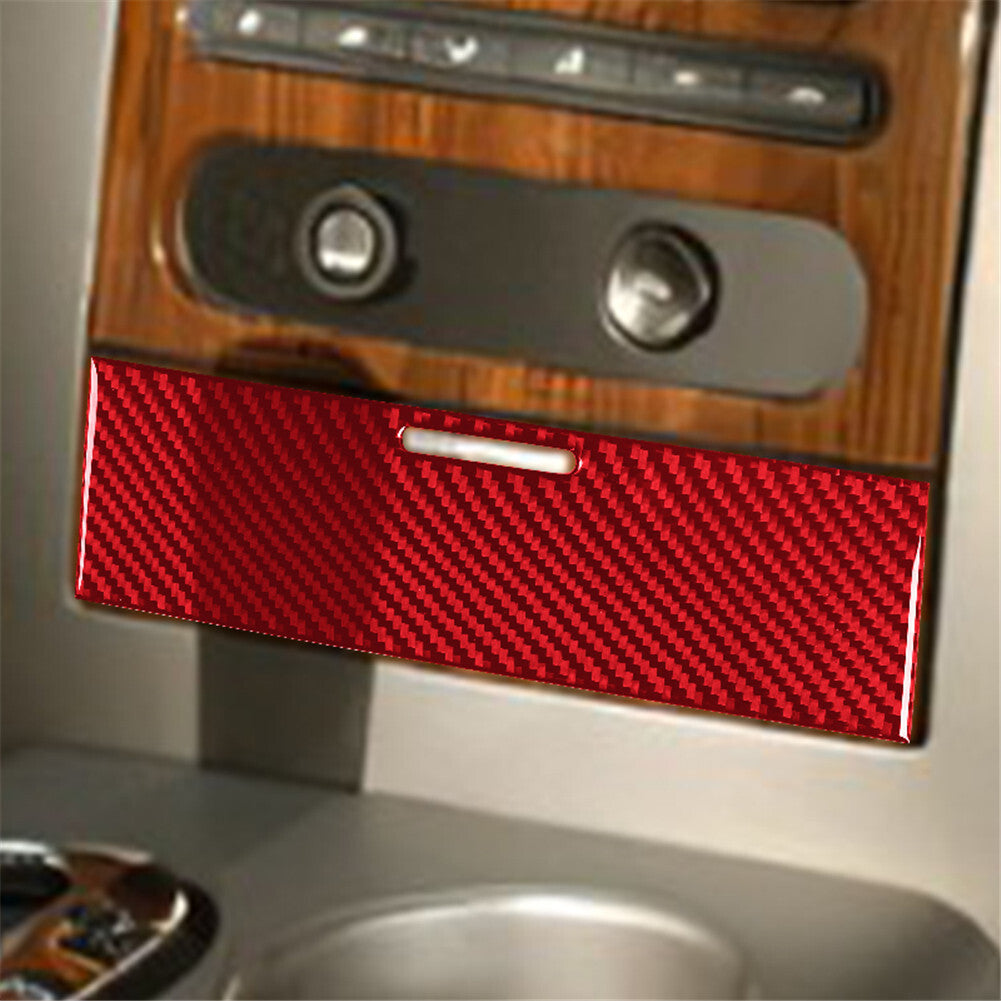 Red for Audi Q7 2016-2019 Carbon Fiber Gear Shift Panel Outer Frame Trim Cover v