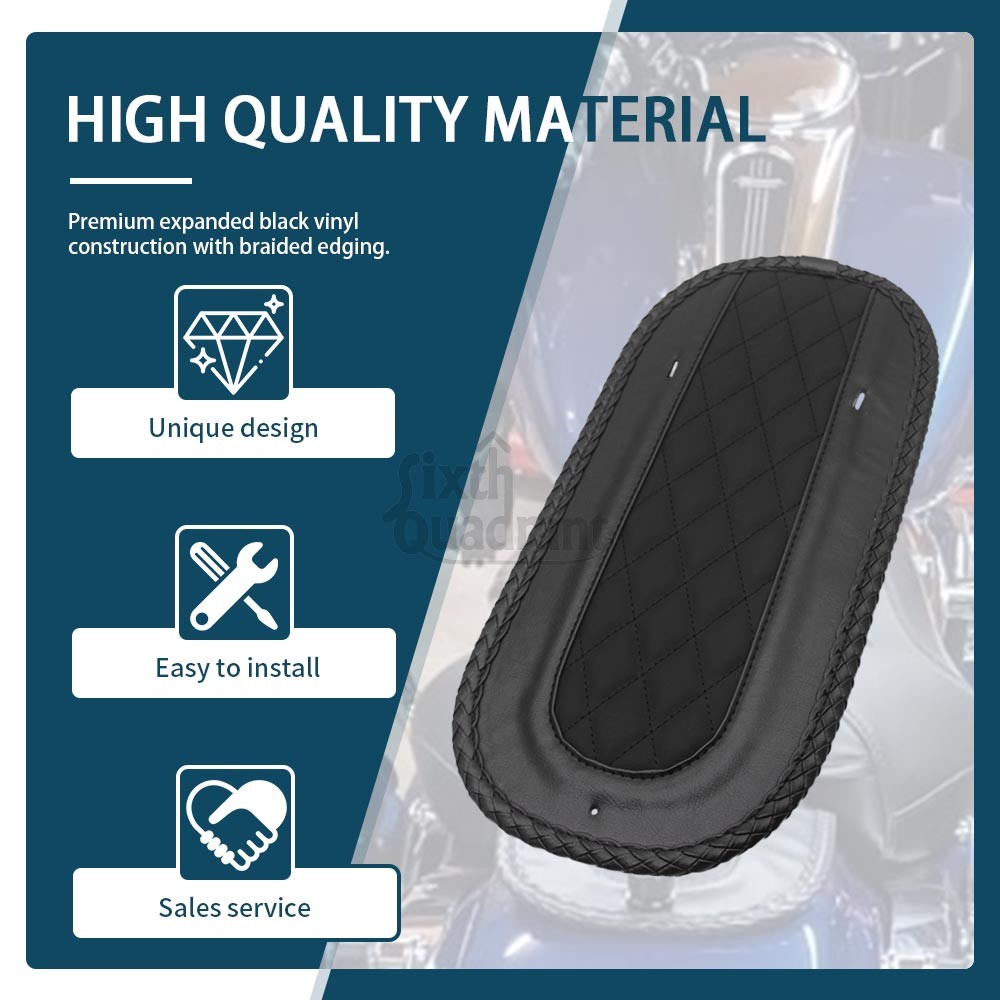 Black Rear Fender Bib Solo for Seat Pad Cushion for Harley Electra Glide Road King