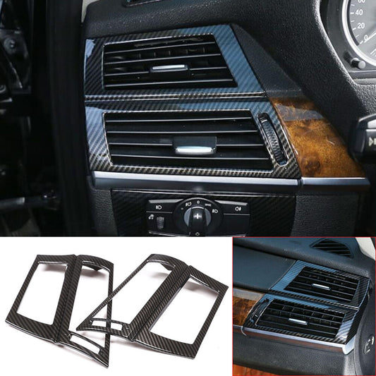 Carbon Fiber ABS Side Air Vent Outlet Panel Trim for BMW X5 E70 X6 E71 2008-2013