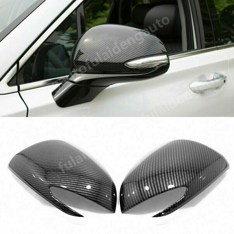 2X for hyundai santa fe 2019-2021 Carbon Fiber Rearview Side Door Mirror Cover