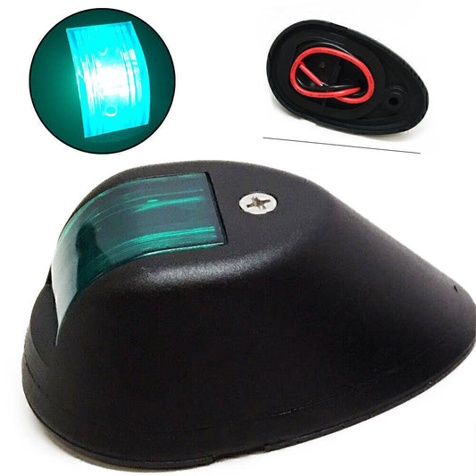 1x LED Marine Boat Yacht Bow Navigation Light Nav Lamp 12V Green + Black n