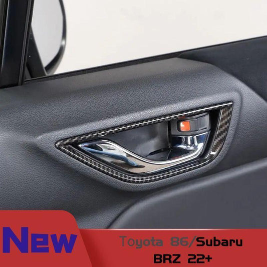 ABS Carbon Fiber Inner Door Handle Bowl Trim for Toyota GR86/ for Subaru BRZ 2022-23
