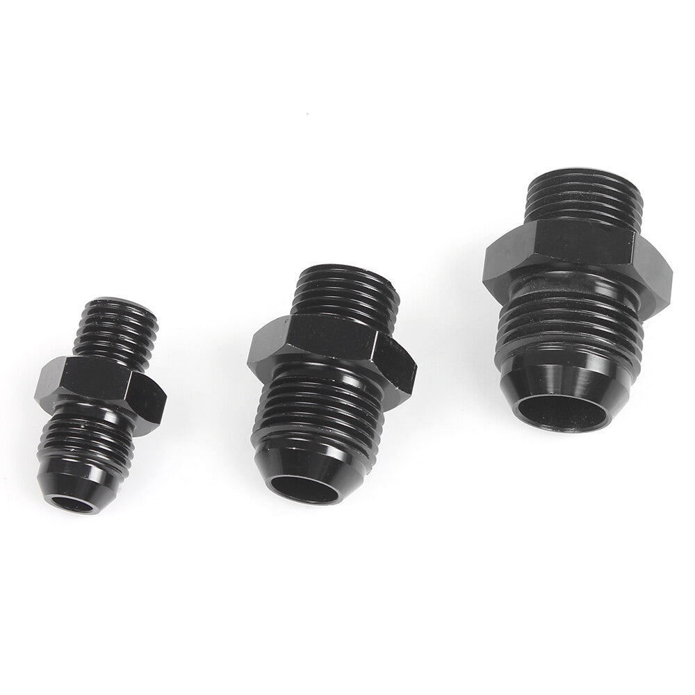 To Metric Straight Fitting Adapter Black-4AN -6AN -8AN -10AN Male Flare Q