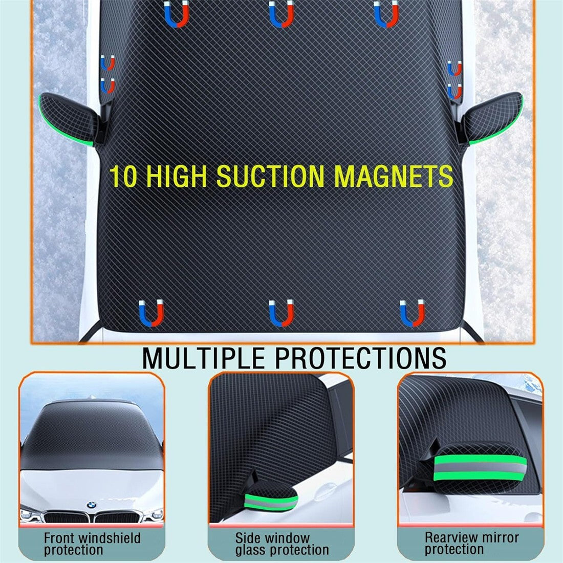 Magnetic Car Snow Shield Frost Prevention Front Windshield Snow Sun Thickened Q