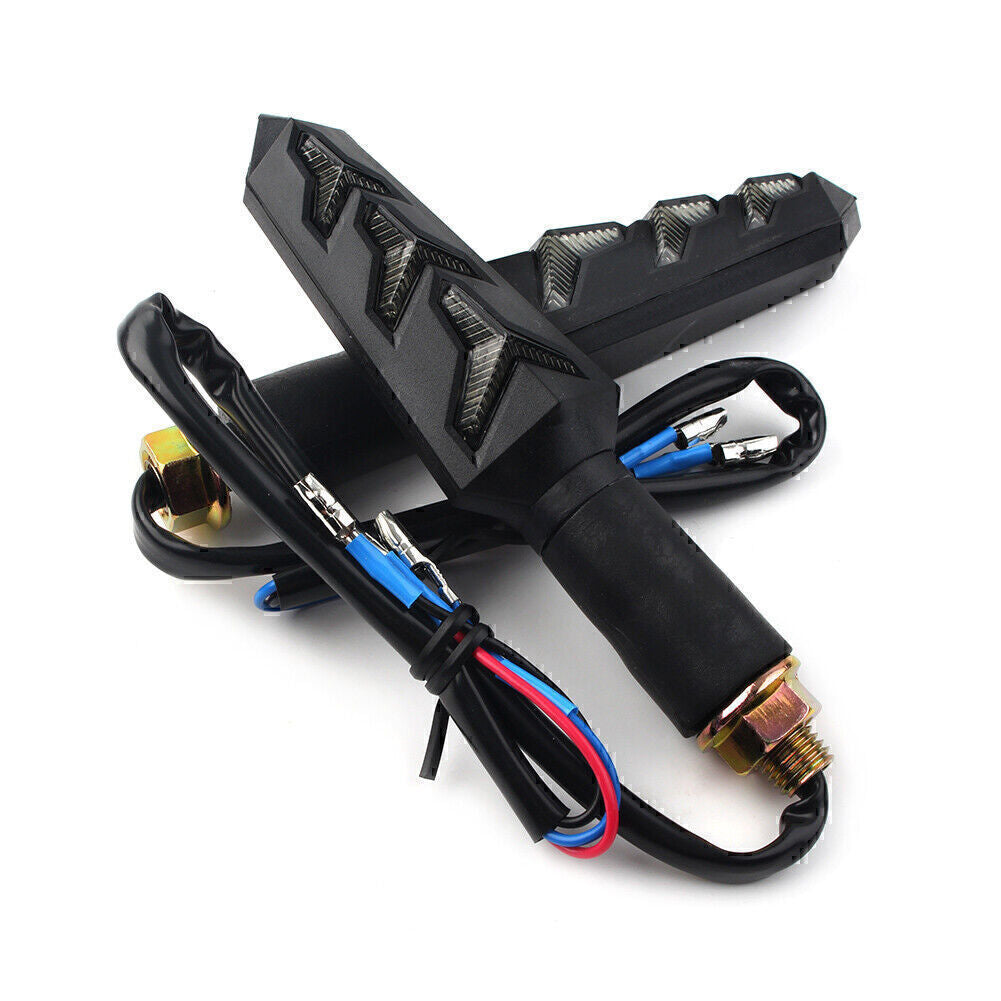 10mm Motorcycle LED Blinker Turn Signal Indicator Amber Lamp Universal Black Q