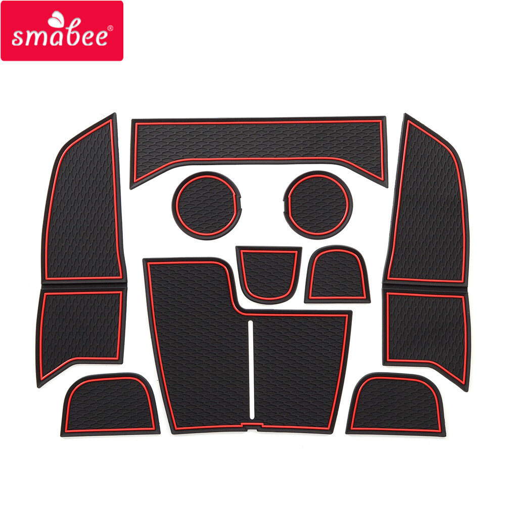 Gate Slot Cup Mat for Ford FOCUS 2019 ~ 2020 Accessories Anti-Slip Door Pad RED