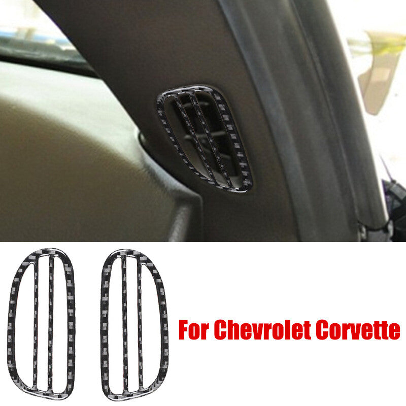 Black carbon fiber car defroster vent sticker for Corvette C6 n