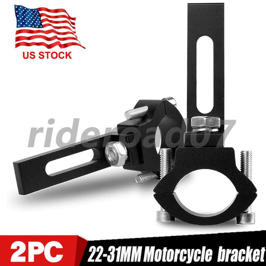 2X Motorcycle Mount Fork Clamp Holder Bracket Bar Spot Headlight Fog Driving US
