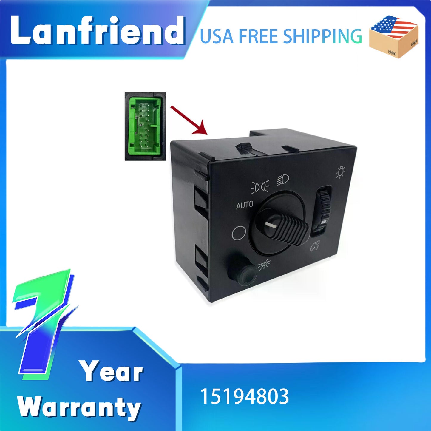 ?15194803 Headlight Switch Fit for Chevy Silverado Traverse 2014-2023