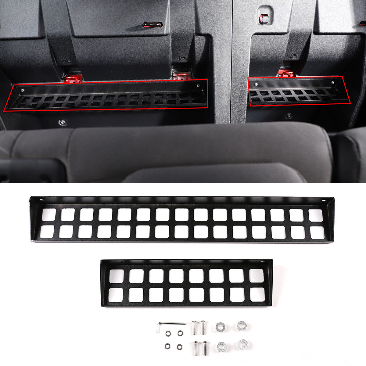 Rear for seat cargo storage box suitable for Tacoma 2016-2020, 2-piece aluminum alloy design. n