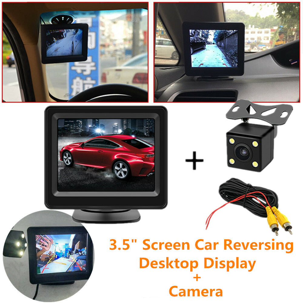 3.5-inch LCD DVD Display Car Head-Up Display with Reversible Image + Rearview Camera n