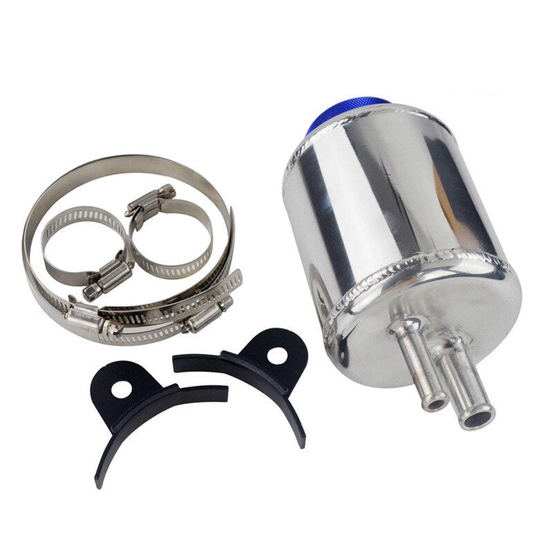 Aluminum Racing Power Steering Fluid Reservoir Tank 90mm Fill Neck Car US Set v