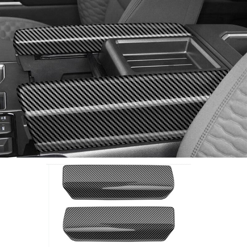 Carbon fiber Central armrest storage box Cover Trim For Tundra 2022-2024 v