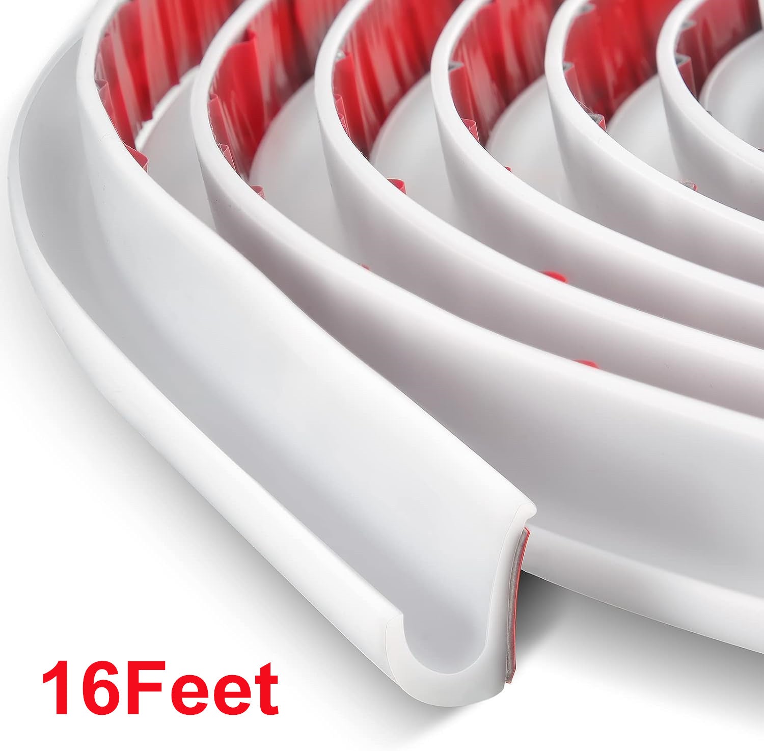 White 16ft RV Boat Van Rain Gutter Trim Flexible PVC with Strong Adhesive Tape Q