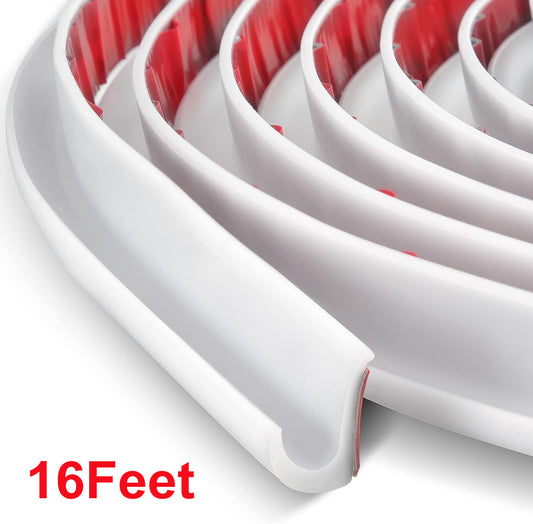 White 16ft RV Boat Van Rain Gutter Trim Flexible PVC with Strong Adhesive Tape Q