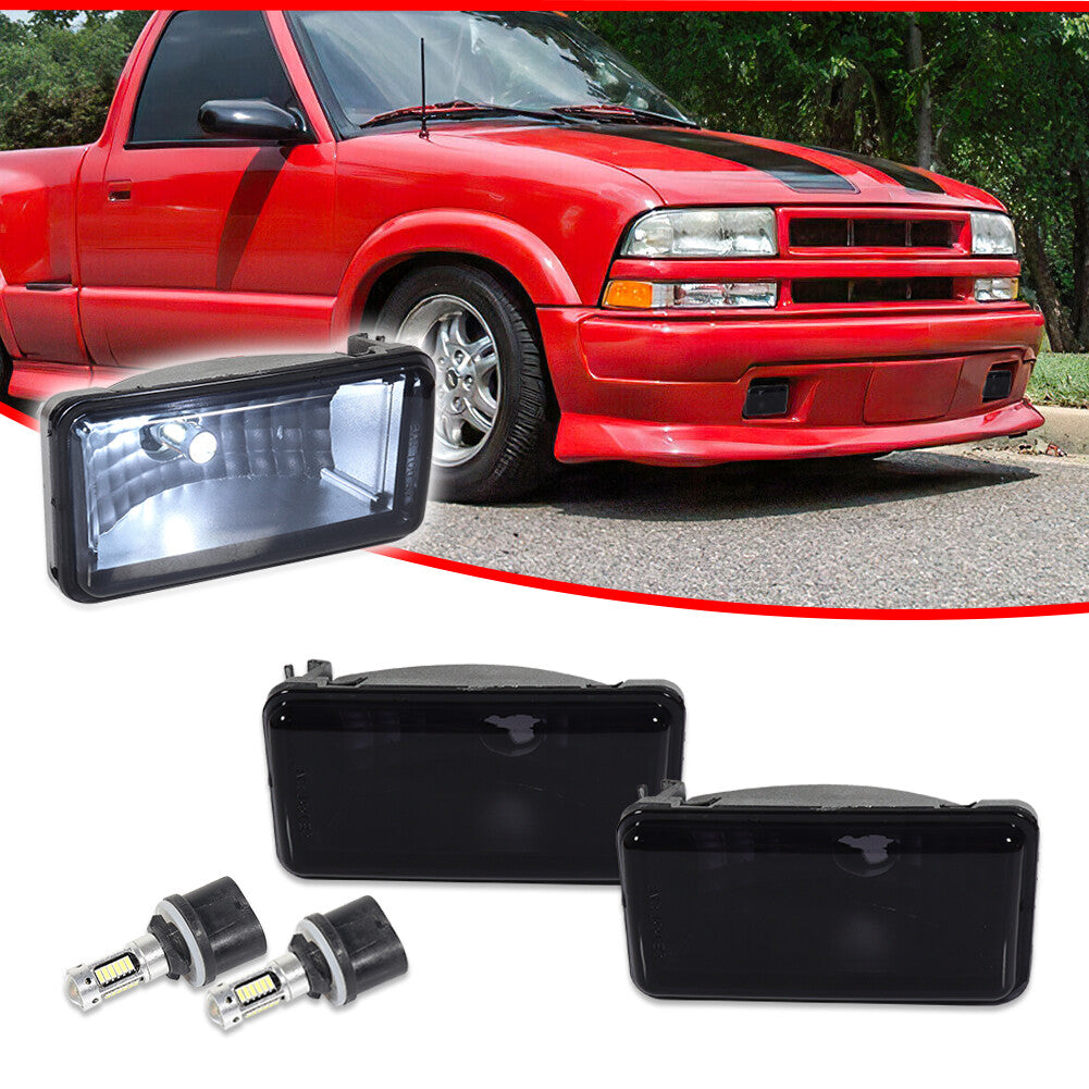 2 Sets Smoked Lens Fog Lights for 98-04 for S10 LH and RH with Bulbs - v