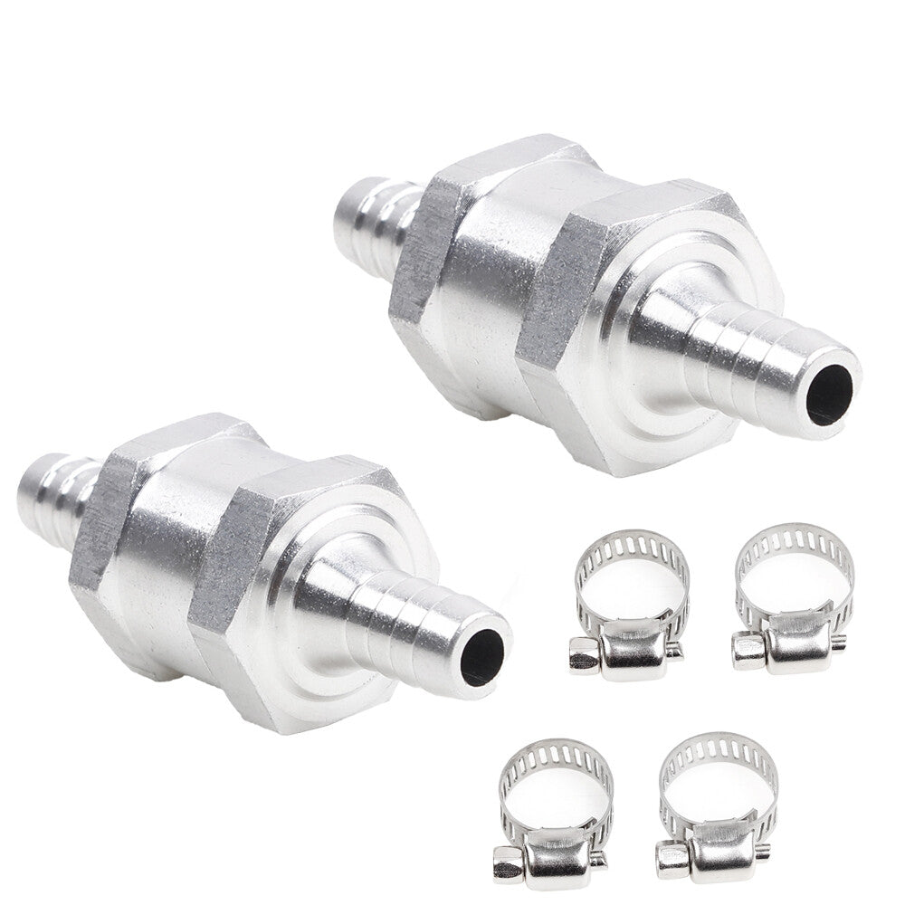 8mm Fuel Non Return One Way Check Valve Petrol Diesel 5/16+4Pcs Hose Clamps Q