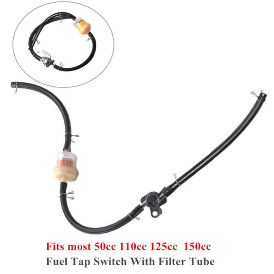 Petcock fuel tank water filter with switch, 50-150cc universal motorcycle fuel filter.