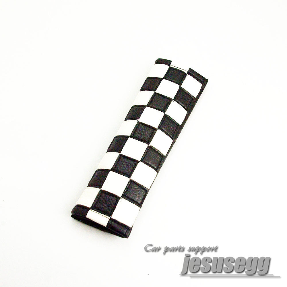 Safety for Seat Belt Cover Shoulder Cushion Checkered Racing for Mini Cooper Q