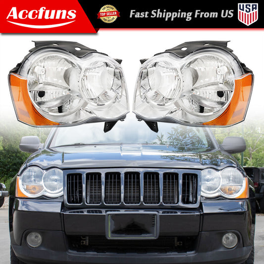 Halogen headlight assembly driver for Jeep Grand Cherokee 2008 - 2010 + Passenger - n