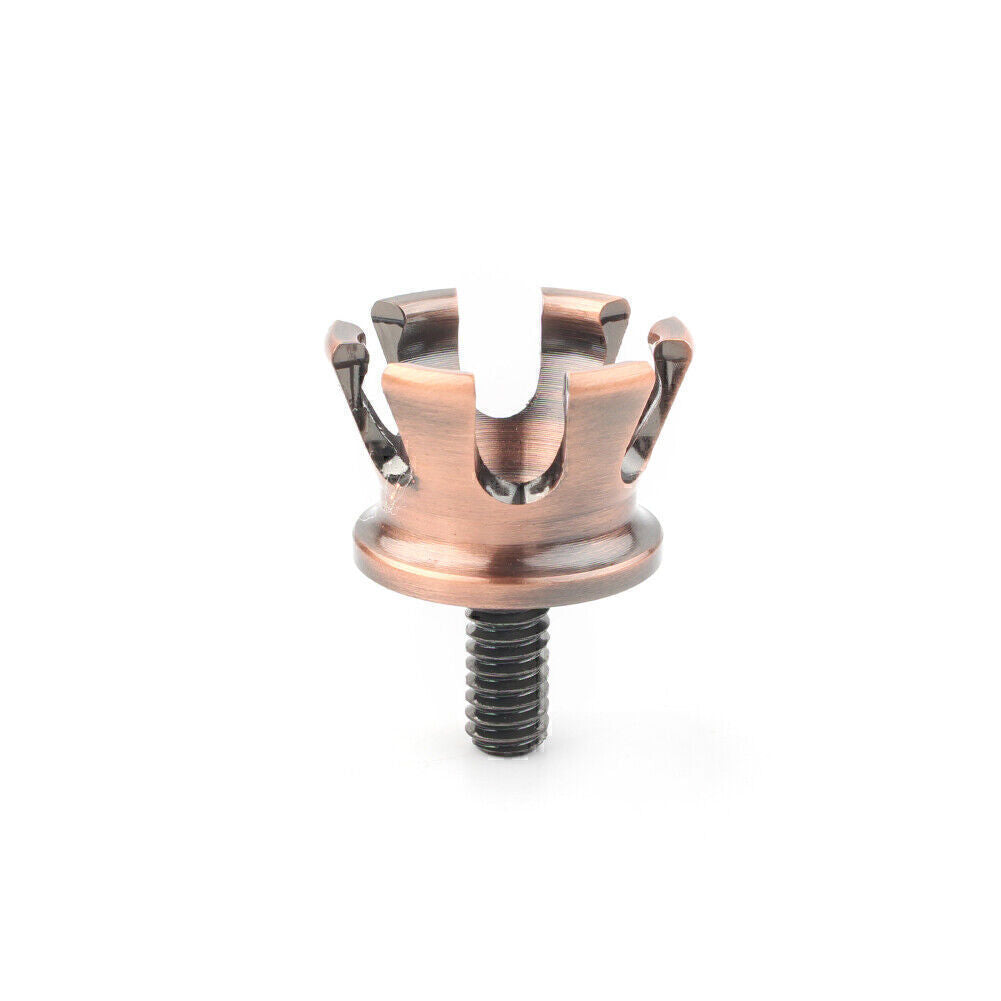 Bronze Imperial Crown Style Rear for Seat Bolt Tab Screw Cap Mount for Harley 96-19