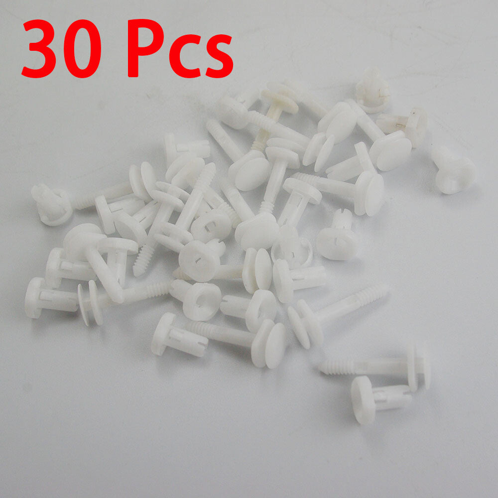 30x Door Panel Push Type Retainer Clips for Chevrolet 15960325 White