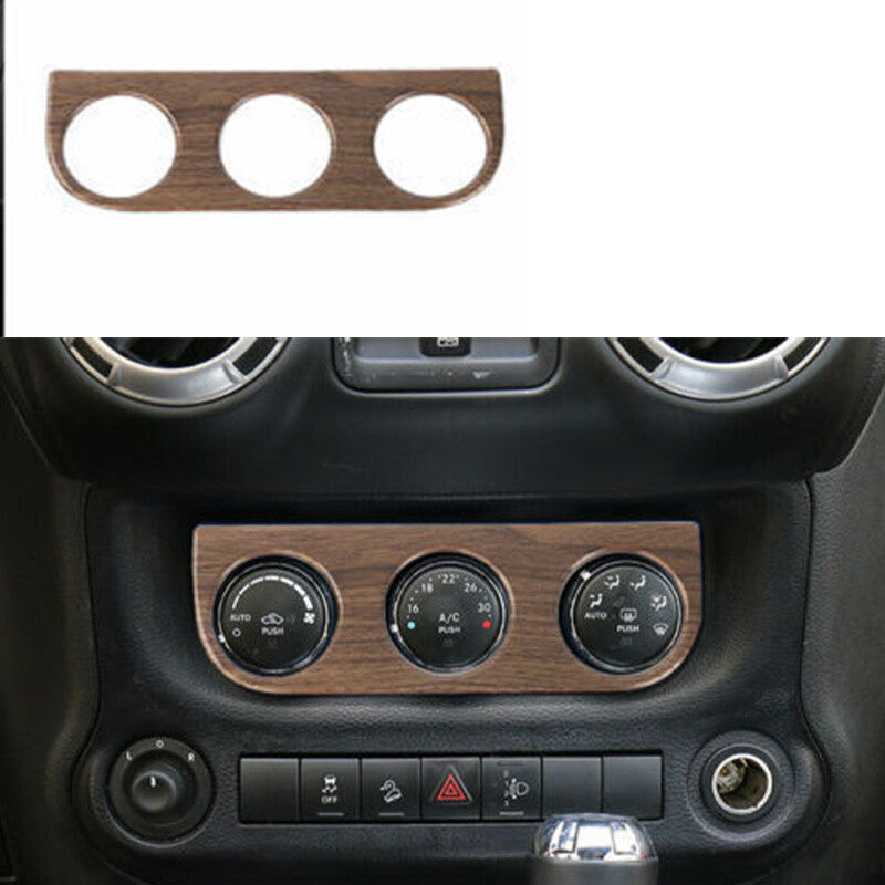 for Jeep for Wrangler JK 2011-2017 Wood Grain Console AC Switch Control Panel Trim