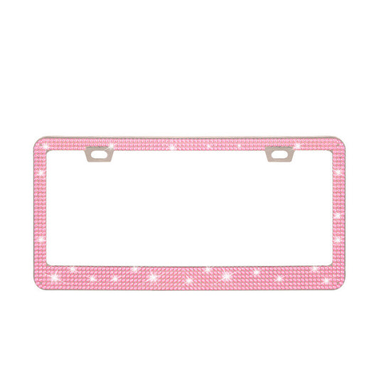 Bling License Plate Frame Glitter Crystal Sparkling Rhinestone Tag Q