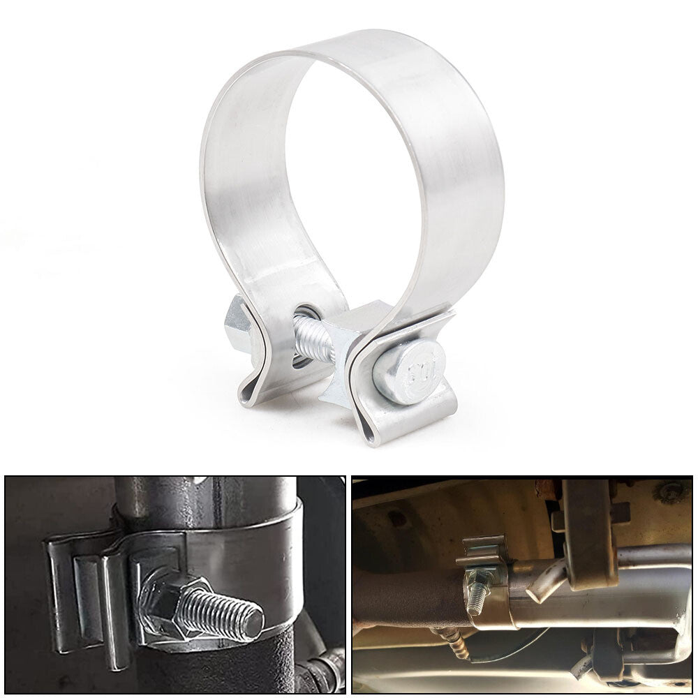 2.75 304 Stainless Steel Narrow Band Muffler Exhaust Pipe Clamp Sleeves 2PCS Q