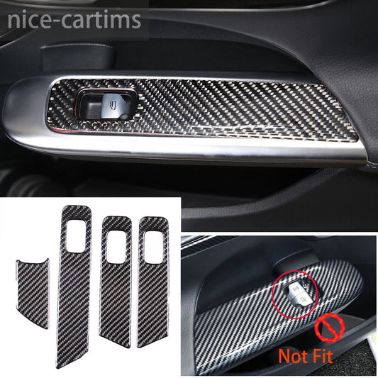 for Benz C Class W206 2022-23 Window Lift Switch Button Panel Cover Carbon Fiber
