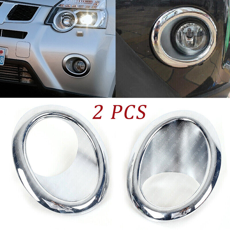 A pair of chrome front fog light bezel trims for the for NISSAN X-TRAIL T31 2011 2012