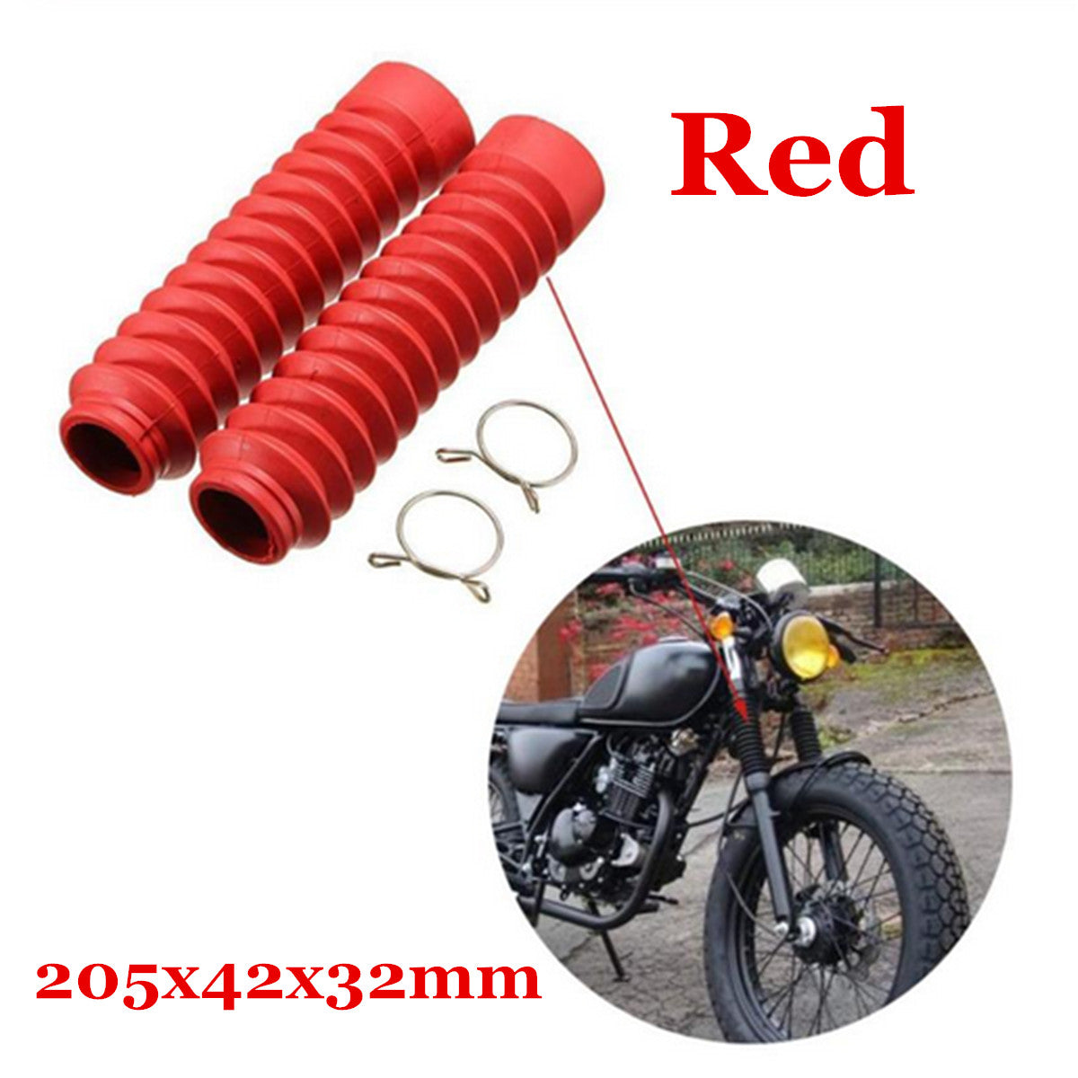 set of universal motorcycle front fork shock absorber shoe dust cover to protect rubber - n