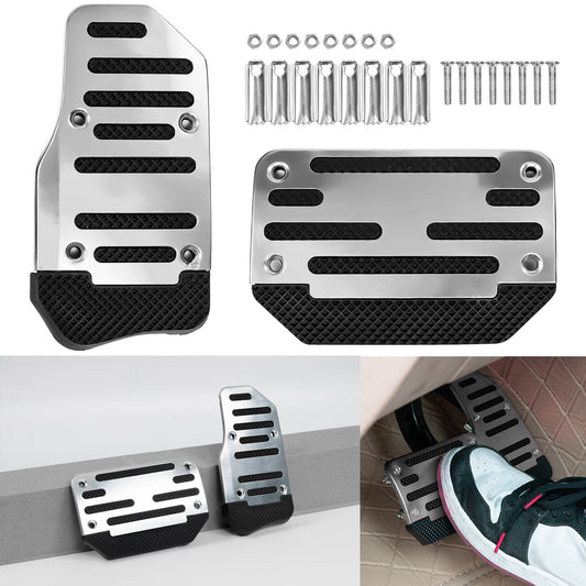 2Pcs Universal Non-Slip Automatic Gas Brake Foot Pedal Pad Cover Kit Accessories Q