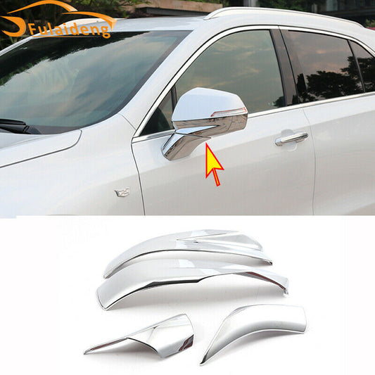 4P for Cadillac XT4 2018-2021 Chrome Rearview Side Door Mirror Cover Strips Trim