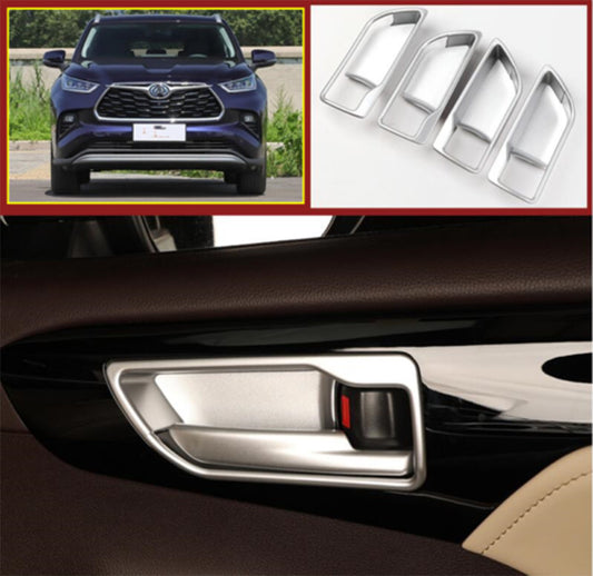 for Toyota Highlander 2020-2023 Silver Inner Door Handle Bowl Frame Cover trim