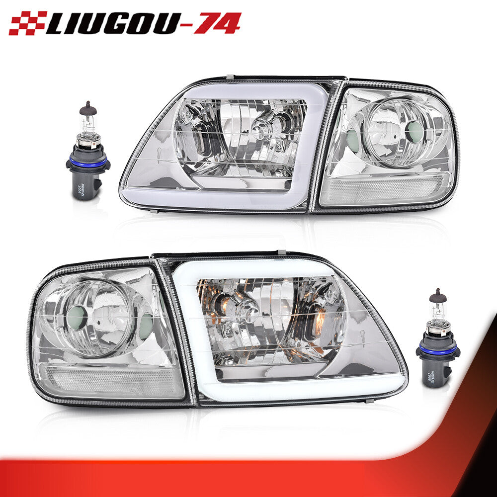 Chrome/transparent LED DRL headlights and corner lights suitable for 97-04 Expedition- v