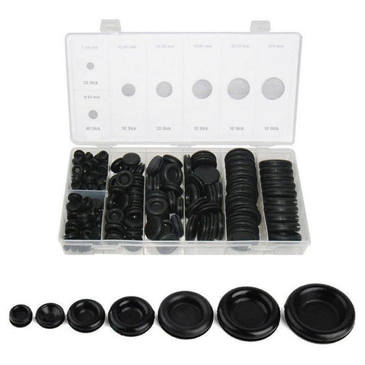 170-piece set of 7-size rubber grommet firewall plug wire gasket kit - n