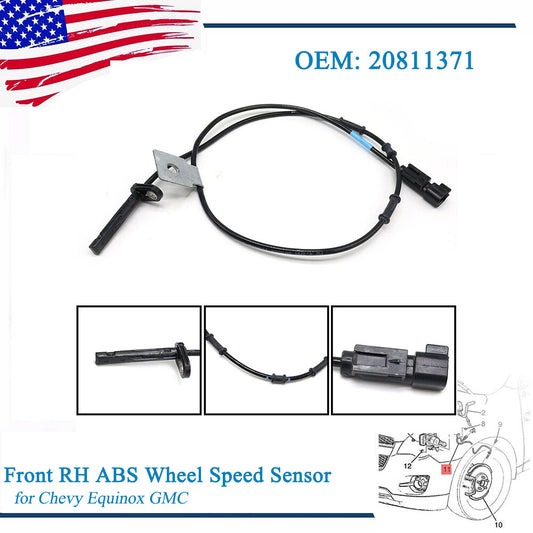 Right front passenger side ABS wheel speed sensor 20811371 for Equinox for GMC n