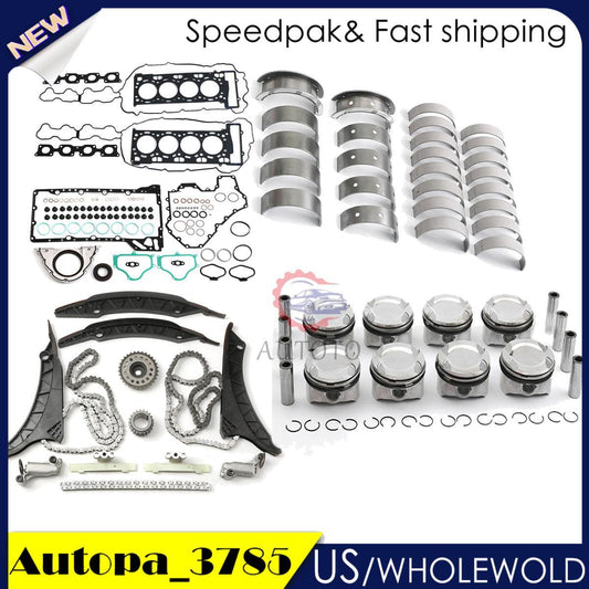 N63 Engine Overhaul Rebuilding Kit - Pistons Rings 11257613626 Bearings for BMW